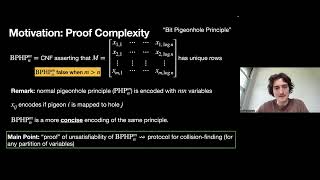 Michael Whitmeyer: Communication complexity of collision-finding and bit pigeonhole principle