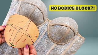 How to Draft a 3-Piece Corset Cup Pattern Without a Bodice Block | Beginner Friendly