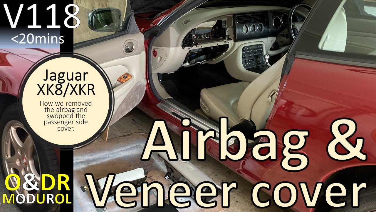 Jaguar XK8 Dashboard passenger airbag, cover and side vent veneer V118