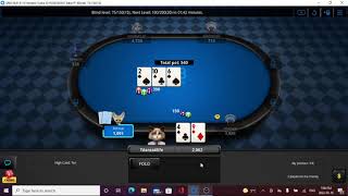 My best game of online poker Wednesday march 16 $1 buy in 9 person sit and go. I got LUCKY!!