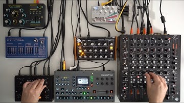 Hardware jam with Octatrack, Model 1, Nymphes, Typhon, Minitaur, Zen Delay, Empress Reverb