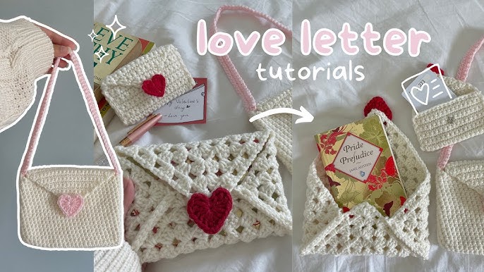 how to crochet a love letter book sleeve/wallet