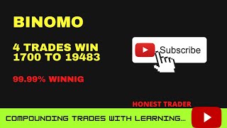 BINOMO 4 TRADES WIN 1700 TO 19483  LIVE TRADE