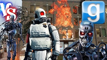 This battle Broke Gmod Terminators VS Half Life Combine Epic SNPC Fight Garry
