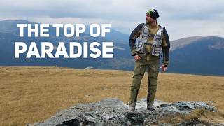 An adventure's rider's place - High up in the mountains with his motorcycle and brothers