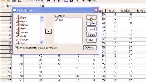 Finding Z-scores in SPSS