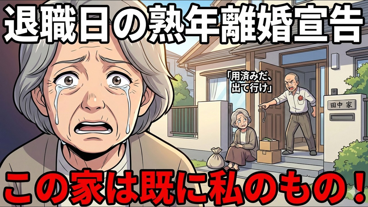 【熟年離婚】「お前のようなババアは用済みだ」退職の日に私を追い出す夫。しかし、この家は既に私の名義に変更済みだった