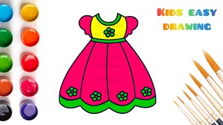 Dress 👗: Princess easy drawing | Colouring | Painting for kids and toddlers @Colour_Magic42