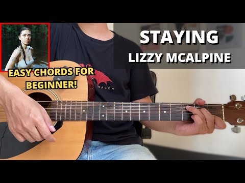 Staying Lizzy McAlpine Guitar Tutorial No Capo Easy Chords For Beginner 