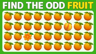 Find the ODD One Out | Fruits 'n' Vegetables Emoji Quiz 🥑🍆🍑 | Easy, Medium, Hard 35 Levels Quiz