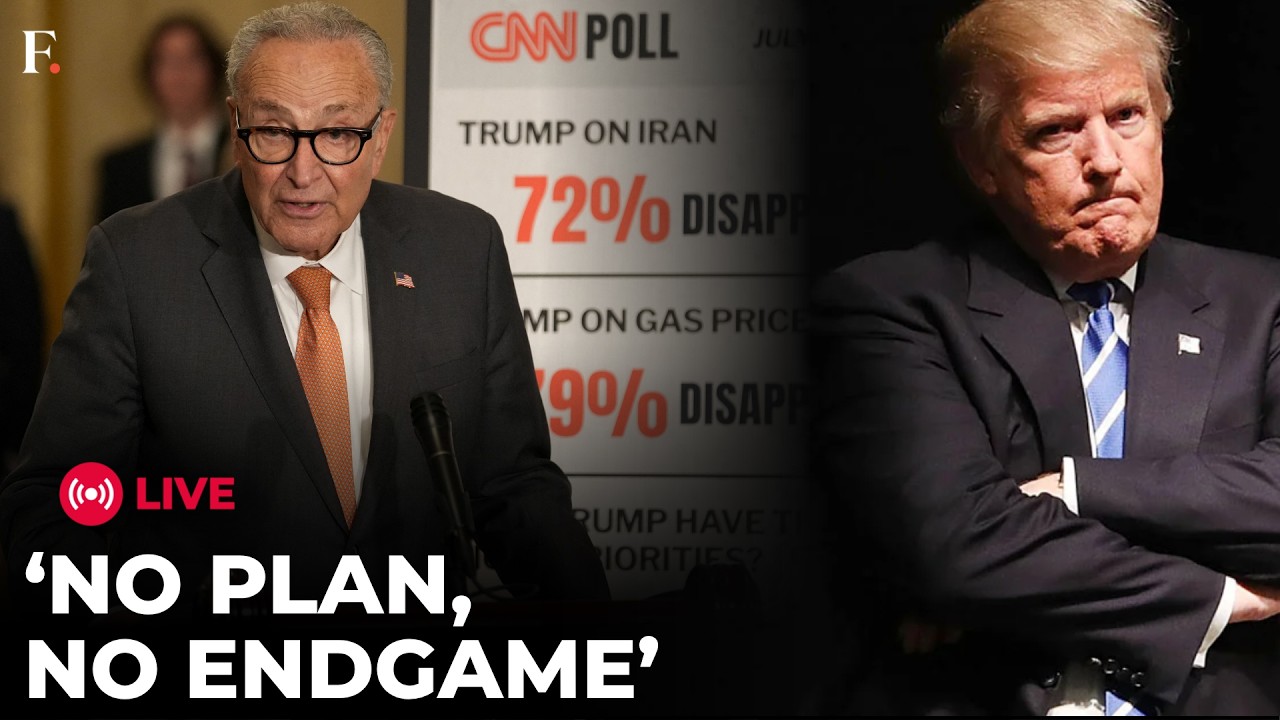 US IRAN WAR LIVE: Chuck Schumer Tears Into Trump's Iran War Strategy, Demands Congress Act thumbnail