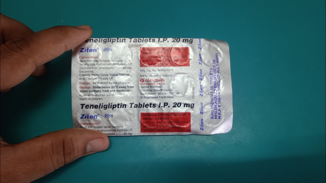 Ziten tablet|Teneligliptin tablets 20 mg hindi|Pharma with Vikram 
