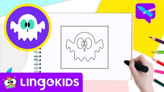 How to draw a GHOST Easy for Kids 👻 🎃 Drawing for kids by Lingokids 🎨 screenshot 3