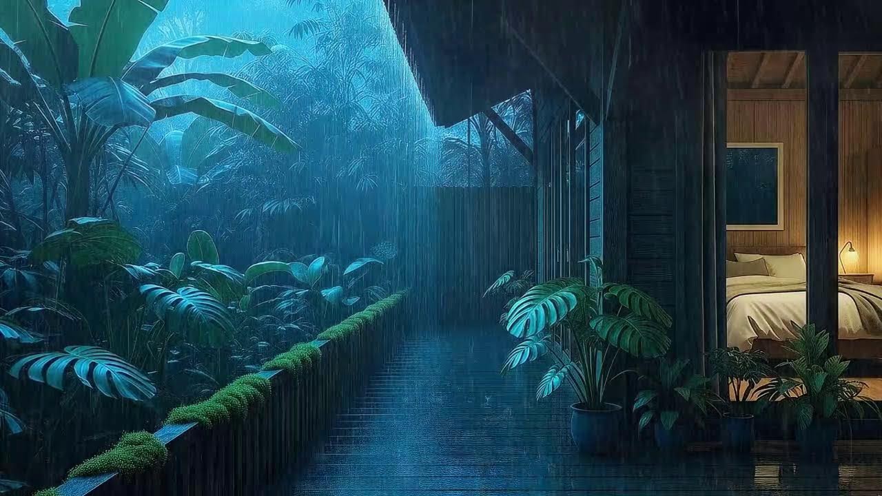 Soft Drizzle To Sleep Deeper In Lush Hidden Hut 🌧️