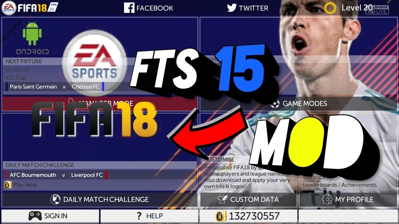 FTS 15 Mod FIFA 18 Android Offline •300 MB• YouTube