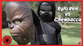 Kylo Ren Vs Chewbacca Superheroes Battle in Real Life | New STAR WARS 7 Fight | SuperHero Kids