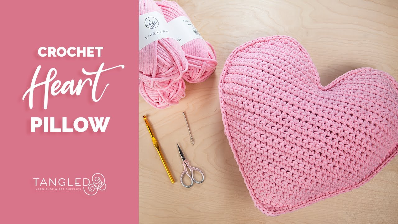 tutorial cuscino cuore uncinetto,crochet heart pillow 