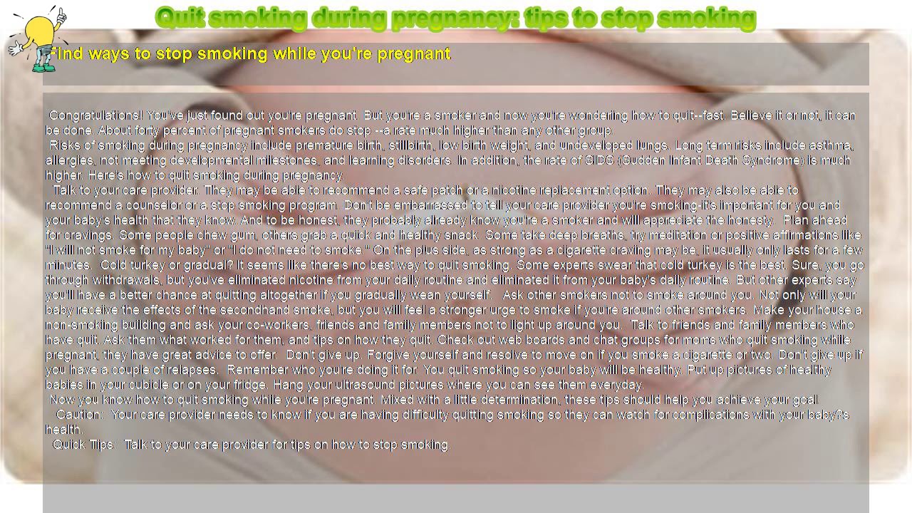 How to Quit smoking during pregnancy tips to stop smoking YouTube