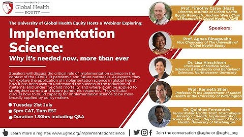 UGHE Webinar: Implementation Science: Why it