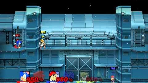 SSF2 - Sonic going through the walls of Shadow Moses Island