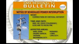 Balitang Southern Tagalog: Power Interruption