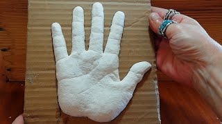 15 secs of paper mache hand I made for a notebook cover! #Shorts