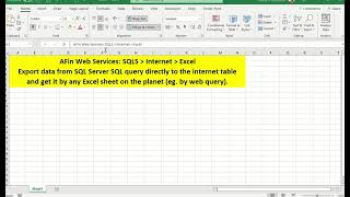 AFIN Web Services   Export data from SQL Server table to internet and Excel's web queries PROFI