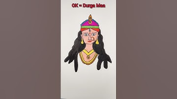 How To Draw Durga Maa🙏 from Letter OK#shorts#youtubeshorts#shortvideo#durga