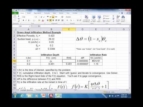 CE 433 - Class 13 (10/7/2014) Infiltration, Green Ampt Method