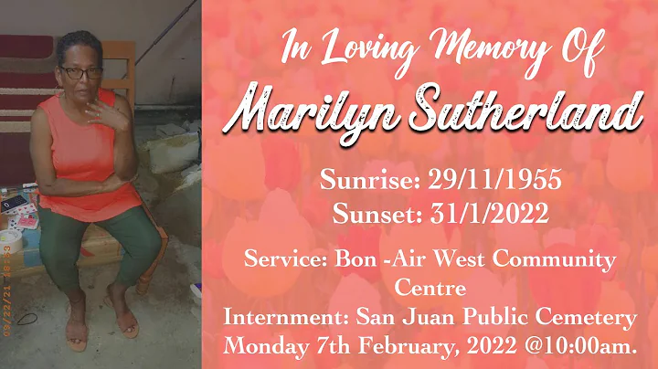 In Loving Memory Of Marilyn Sutherland