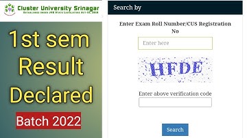 Result Declared UG 1st Semester batch 2022 Cluster University Srinagar