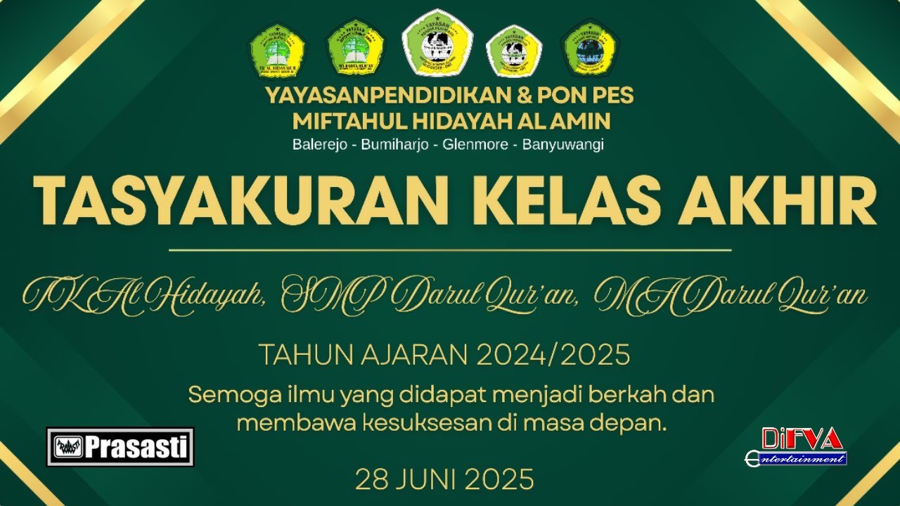 TASYAKUR PELEPASAN SIWA SISWI KELAS AKHIR PP MIFTAHUL HIDAYAH AL- AMIN BALEREJO