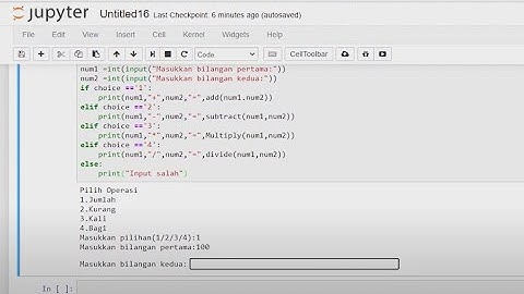 Kalkulator Sederhana Dengan Menggunakan Bahasa Pemrogaman Python | Jupyter NoteBook