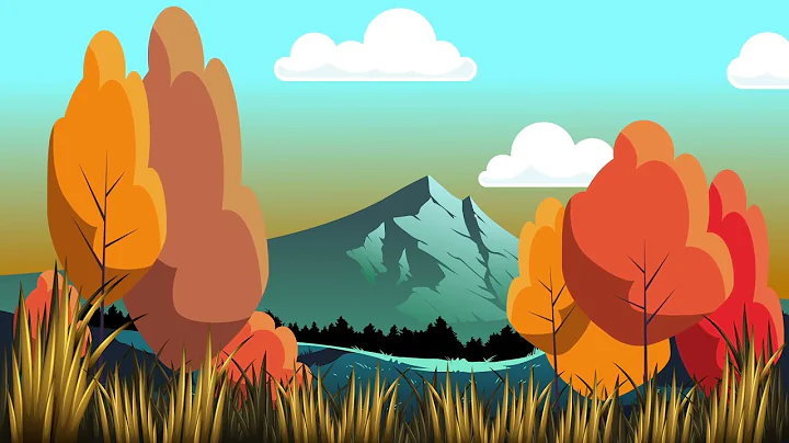 3D Animated Cartoon Loop Background Free Video 4K- Autumn Season In The Mountains | #copyrightfree
