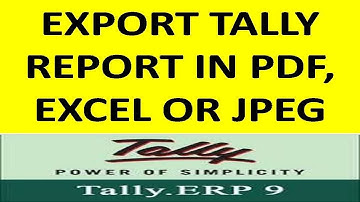 EXPORT TALLY DATA IN PDF, JPEG OR EXCEL