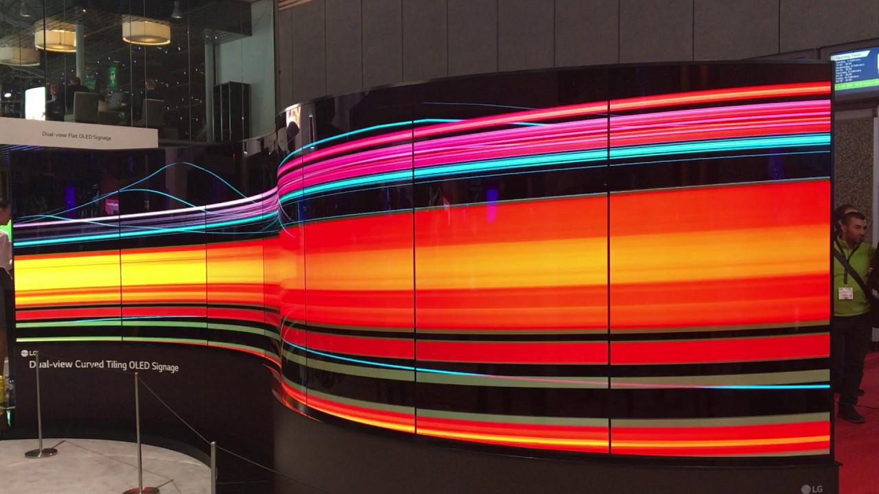 LG Dual-View Curved Tiling OLED Signage from ISE 2017 - YouTube