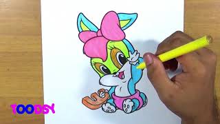 How to Color Happy Baby Lola In Baby Looney Tunes Coloring Page