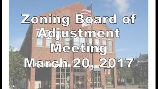 Zoning Board Meeting March 20 2017