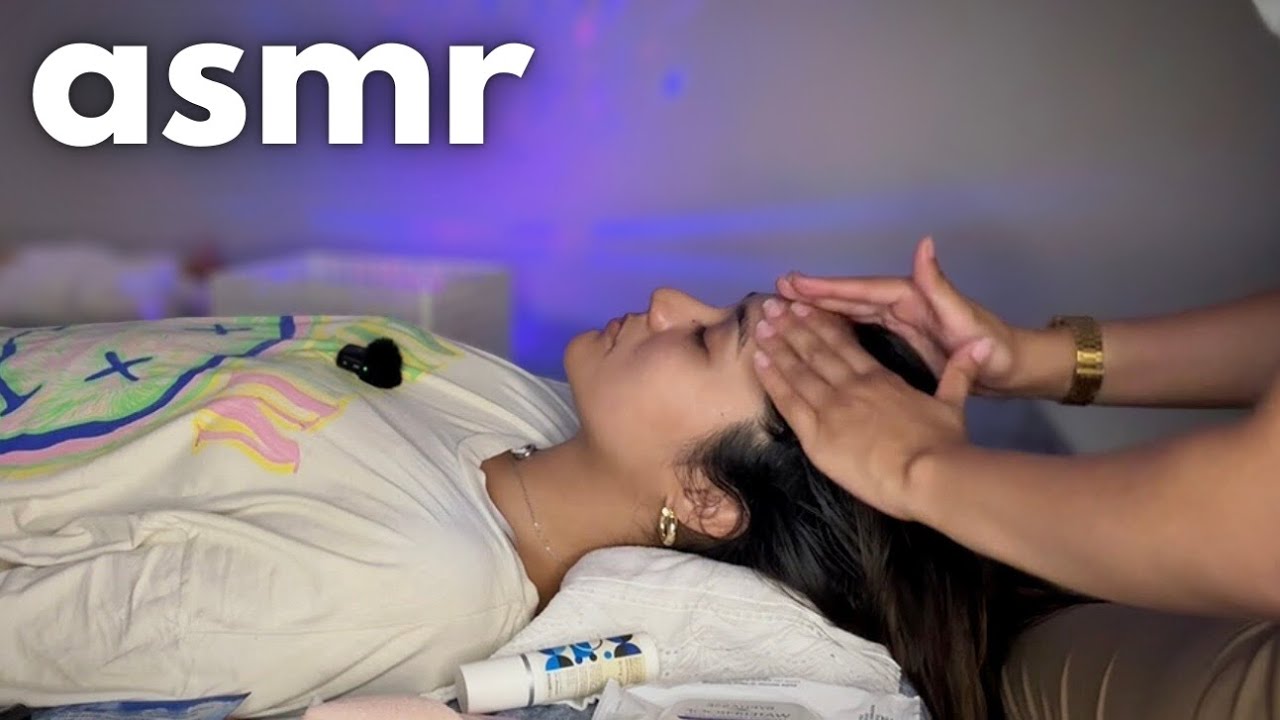 ASMR ME HACEN UNA LIMPIEZA FACIAL RELAJANTE + MASAJES FACIALES (ME QUEDÉ DORMIDA)