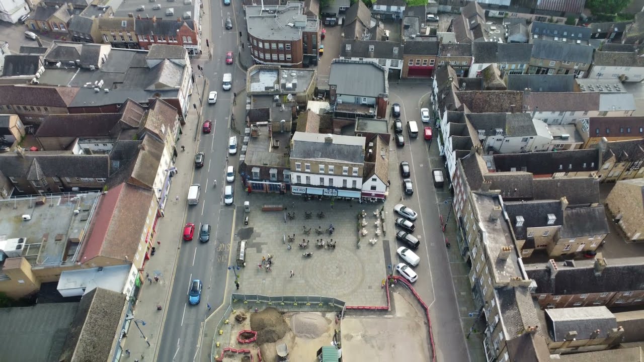St Neots River Bridge & Market Square 7th May 2024.