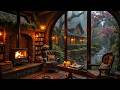 Rainy Cottage Jazz Piano | Warm Fireplace and Blossom Creek Ambience for Reading and Calm