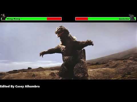 King Kong vs. Godzilla (1962) Final Battle with healthbars