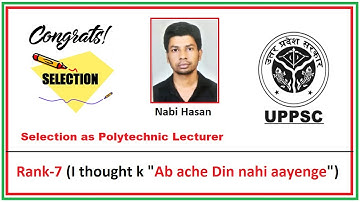 Rank 7 in UPPSC Polytechnic Lecturer Final Results | Mechanical | Interview preparation & Guidance