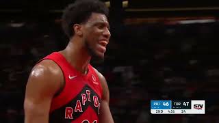 Thaddeus Young Is Techd Up As Embiid Trips And Earns Him His Third Foul