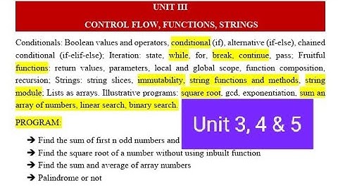 GE3151- Problem Solving using Python Programming Anna univ. qp analysis (UNIT 3,4 & 5)