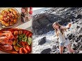 Vlog Вулканический чёрный пляж! Едим морепродукты на берегу океана! О.Фуэртевентура (Испания)