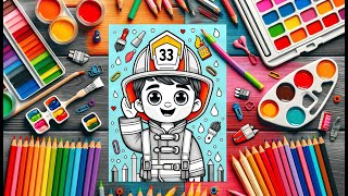 Friendly Firefighter Coloring Page | Heroes of Hope with The Coloring Crews