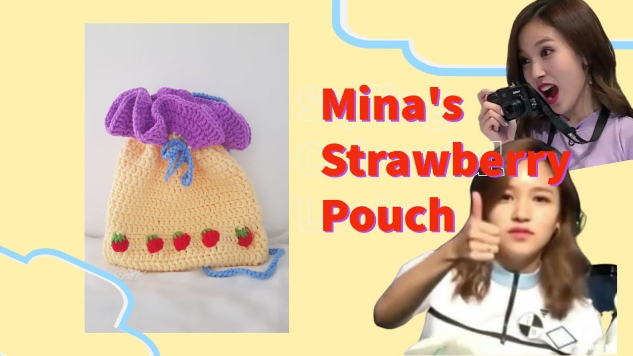 DIY Crochet Twice Mina's Strawberry Pouch Beginner Friendly Tutorial