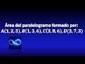 62. Área del paralelogramo por 4 puntos, CON VECTORES