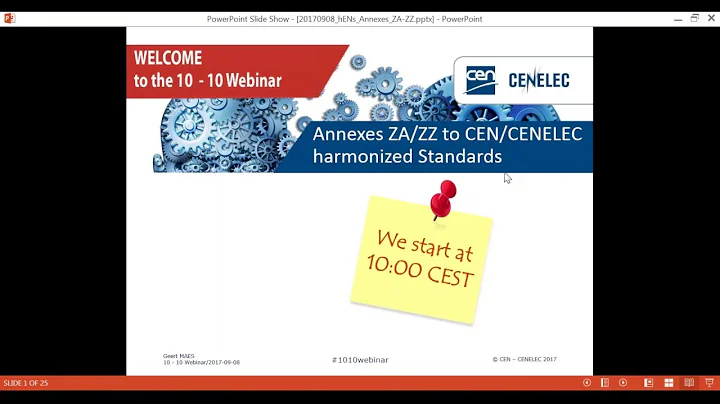 10-10 webinar: Annexes ZA/ZZ to CEN/CENELEC Harmonized Standards